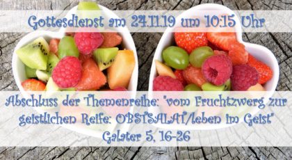 Vom Fruchtzwerg zur reifen Ernte: „Obstsalat oder Leben im Geist“